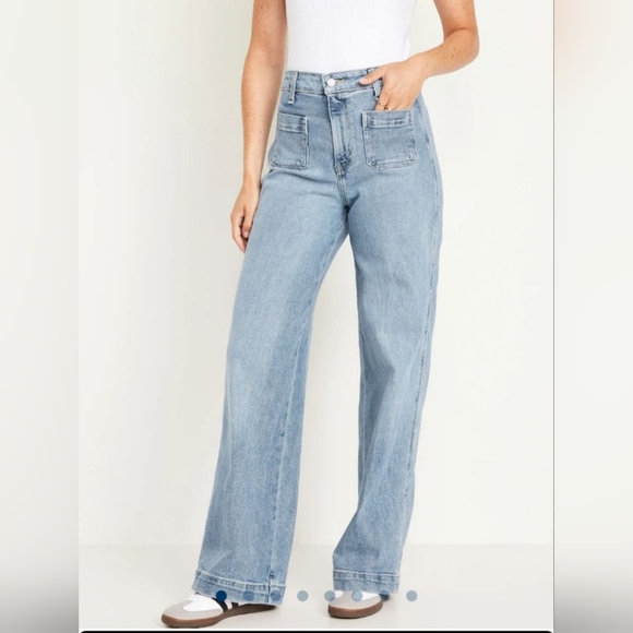 TALL Womans Old Navy Extra High Rise Wide Leg Jeans in 12 Tall. Worn Once! - Picture 1 of 9